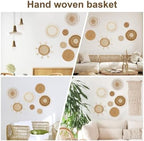 Boho Wall Art Decor Woven Basket Seagrass Hanging Farmhouse Room Set - Image 4