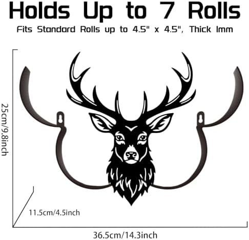 Deer Toilet Paper Holder Wall Mount/Stand for Extra 8 Rolls - Image 2