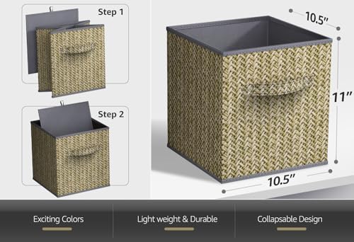 Sorbus 11 x 11 Storage Cubes, Foldable Fabric Bins (4 Pack) - Image 3