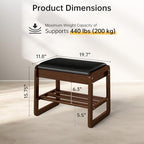 Shoe Rack Bench with Flip-Top Storage, Rubberwood 2-Tier Shoe Organizer with Cushion, Small Wooden Shoe Stand for Entryway, Mudroom, Hallway, Closet, Front Door Entrance, Foyer - Image 2