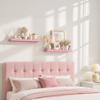 BAYKA Pink Floating Shelves 22.5in, Set of 2, Wall Mounted for Wall Decor - Image 2