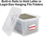 STAPLES Plastic File Box with Snap Lid, Letter/Legal Size, Clear, 4/Carton - Image 4