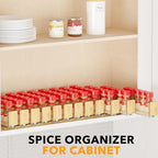 SpaceAid Bamboo Pull Out Spice Rack Organizer for Cabinet, Heavy Duty Slide Out Seasoning Kitchen Pantry Sliding Vertical Organization, 10.1" Wide, 4 Drawers(2" Wide), 1-Tier, Natural - Image 6