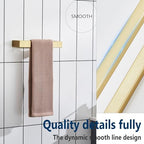 KOKOSIRI Towel Rings Brushed Gold Hand Towel Bars 9-Inch Kitchen Towel Rack Stainless Steel Bathroom Hardware Wall Mounted, 2 Pack B4008BG-L9-P2 - Image 3