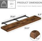 QEEIG Long Floating Shelves for Wall (Brown, Set of 2, 31.5") - Image 3