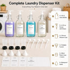 4 PCS 64 Oz Glass Liquid Laundry Detergent Dispensers with Pumps - Image 2