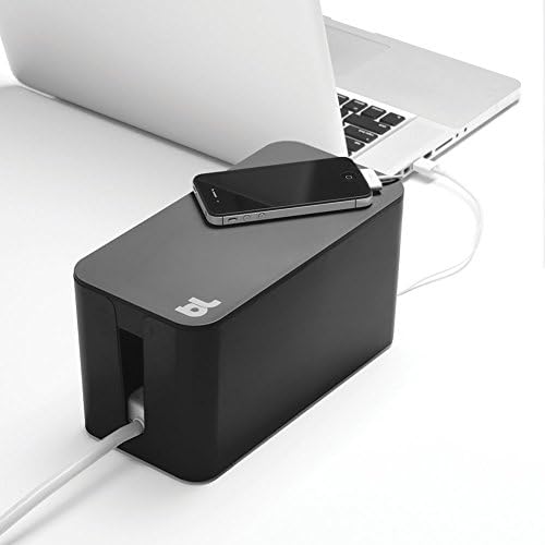 Bluelounge CableBox Mini Cable Management with Small Surge Protector, Black (CBM-BL) by Bluelounge
