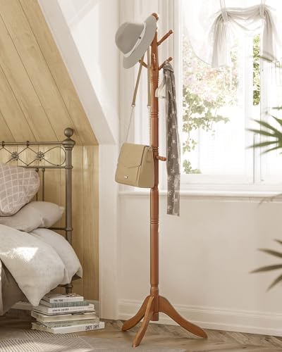 VASAGLE Freestanding Coat Rack, Rubber Wood Coat Tree with 10 Hooks - Image 6