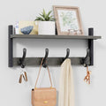 Tatub 20" Rustic Coat Rack Wall Mount with Shelf, Wall Hooks with Shelf, Heavy Duty Entryway Organizer Hangers for Hanging, Hat, Bag, Jacket for Bathroom, Living Room, Bedroom, Ebony by Tatub