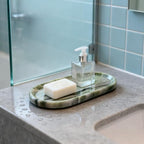 Green Marble Vanity Tray 9.8", Natural Stone Organizer for Bathroom - Image 4