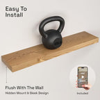 Natural Wood Floating Shelves for Wall 30 Inches Long, Oak Wooden Shelf - Image 5