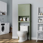 Over the Toilet Storage Cabinet, Bathroom Storage Organizer, Green - Image 6