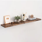40" Live Edge Floating Shelves, Solid Elm Wood, Vintage by Unknown