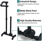 HouseAid Free Standing Industrial Pipe Toilet Paper Holder for Bathroom, Stand Rustic Iron Toilet Roll Holder with Reserve, Vintage Style, Matte Black - Image 4