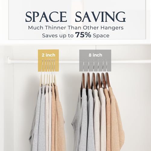 HOUSE DAY Beige Velvet Hangers 120 Pack, Premium Non Slip Clothes Hanger - Image 4