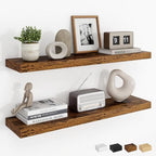 Dreamland 30Inch Floating Shelves for Wall, Rustic Wooden Floating Shelves for Bathroom|Bedroom|Kitchen, 2 Pack Deep Wall Mounted Book Shelf, Wood Storage Display Shelf for Home Decor, Brown by Dreamland