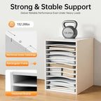 Mail Sorter Organizer, 11 Compartments Mailbox for Classroom, Desktop File Organizer with Adjustable Shelves, for Office Home Classroom, PVC, White - Image 3