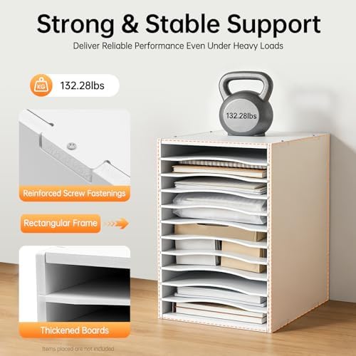 11 Slots Mail Organizer Vertical File Organizer, Vertical Desktop sorter - Image 3