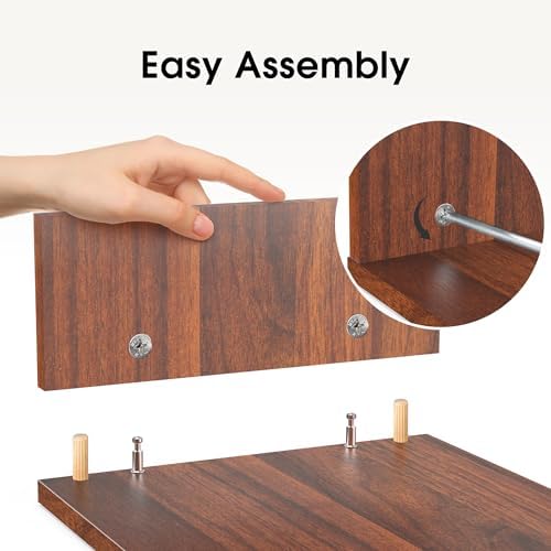 FITUEYES Dual Monitor Stand Riser, Adjustable Length and Angle, Brown - Image 5