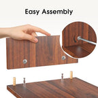 FITUEYES Dual Monitor Stand Riser, Adjustable Length and Angle, Brown - Image 5
