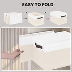 Large Nursery Closet Organizer Bins with Lids 4 Pack - 23 QT Decorative Storage Baskets for Living Room Bedroom Shelf - Stackable Storage Boxes with Lids Handles for Clothes Sweater Book Towel Purse - Image 7