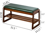 SOBIBO Solid Wood Shoe Rack Bench with Flip-Top Storage, Green, 31.5" - Image 3