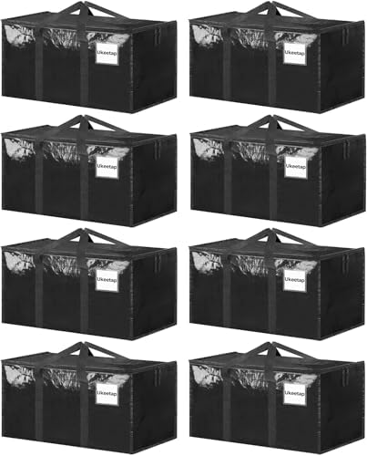 ukeetap 8 Pack Extra Large Clothes Storage Bins with Lids,Black by ukeetap