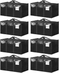 ukeetap 8 Pack Extra Large Clothes Storage Bins with Lids,Black by ukeetap