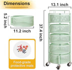 SNTD 5-Tier Fruit and Vegetable Basket Bowls for Kitchen, Rotating, Green - Image 2