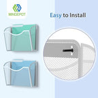 MINDEPOT Wall File Organizer, Hanging Wall File Holder, 6 Pack, Silver - Image 4