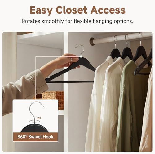 StorageWorks Wooden Coat Hangers, 20 Pack Wood Clothes Hanger for Closet - Image 4