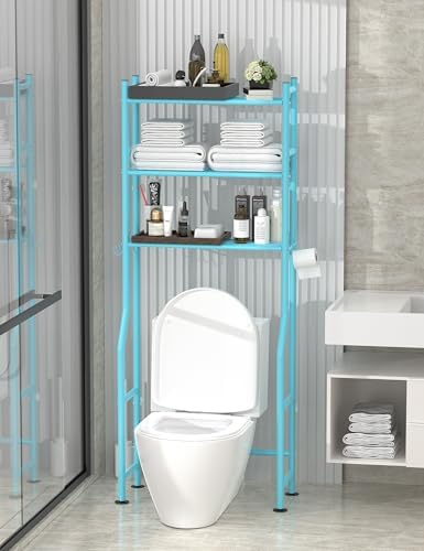 Livilord 3-Tier Over Toilet Storage, Anti-Tip, Blue - Image 2