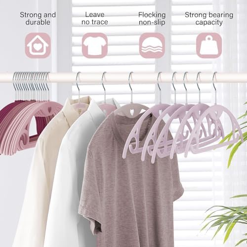 Velvet Hangers Felt Clothes Hangers 50 Pack Pink Multi - Image 3