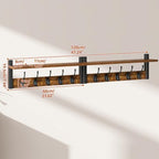47.2" Coat Rack Wall Mount with Shelf and 10 Hooks, Rustic Brown UHWS004H-2 - Image 3