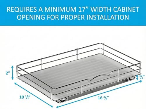Pull Out Spice Rack for Cabinet, Spice Organizer 16 ⅜"W x 10 ⅜"D x 2 ¾"H - Image 3