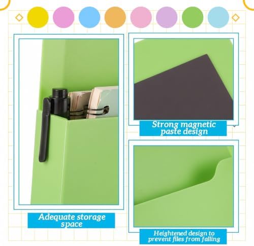 Gilprop 8 Pack Magnetic File Folder Holder for Whiteboard Classroom Storage - Image 3