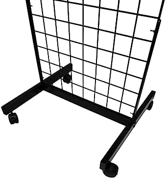 Only Hangers Black 2' x 6' Heavy Duty Rolling Gridwall Display Panel - Set of 1 and Set of 2 (SET OF 2) - Image 2