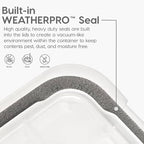 IRIS USA WeatherPro 74 Qt Storage Bins with Lids, 4 Pack, BPA-Free Plastic Gasket Box with Tight Latch and Seal, Stackable Nestable Tote Tub - Clear/Black - Image 4