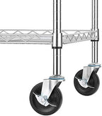Finnhomy 3 Tier Heavy Duty Commercial Grade Utility Cart with Wood Top, Wire Rolling Cart with Handle Bar, Steel Service Cart with Wheels, Utility Shelf Food Storage Trolley, NSF Listed - Image 6
