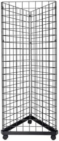 SSWBasics Black Triangle Wire Grid and Grid Wall Tower with Base and Casters - Black Metal Display Stand with Grid Wall Panels - Durable Wire Grid Panels for Display - Sturdy Gridwall Panels for by SSWBasics