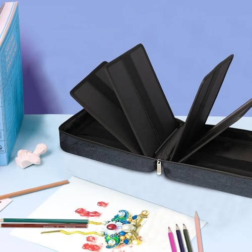 JAKAGO 274 Slots Colored Pencil Case Large Capacity Pen Holder for Artist Painter Zipper Organizer Bag for Marker Highlighter Storage Case for Office Sketch Travel Supplies(Blue) - Image 6