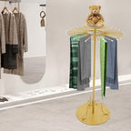 Freestanding Scarf Display Rack, 360° Swivel Gold Retail Tie Rack Belt Display, Adjustable Height Scarf Holder Scarf Hanger for Clothing Store Bedroom Business - Image 3