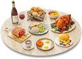 ZL ZELing 23.6" Lazy Susan Turntable – 360° Sinteredstone Silent Anti-Slip Turntable, Table Top Centerpiece for Kitchen, Pantry, Spice Rack, Refrigerator & Dining Table, Beige by ZLZELing