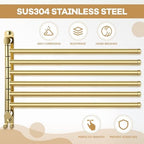 Teenyyou 20.4" Swivel Towel Rack 6 Arms 304 Stainless Steel Gold - Image 3