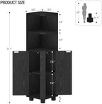 Hzuaneri Corner Cabinet, Small Bathroom Corner Cabinet with Doors - Image 5