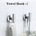 Polished Chrome Bathroom Hardware Accessories Set 5 Piece, Stainless Steel Bath Towel Bar Set 24 Inch,Toilet Paper Holder,Towel Ring Holder,Towel Rack Set,Gold Bathroom Accessories Kit Silver - Image 6