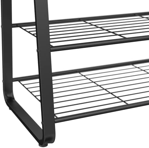 ClosetMaid 3-Tier Shoe Rack Bench - Metal Frame, Wire Shelves, Wood Seat - Entryway, Hallway, Living Room, Mudroom Organizer - Modern Walnut Finish - Image 5