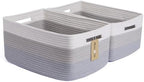 MiniArk Large Storage Baskets for Shelves, 17 x 13 x 7.5” Closet Organizers Bins for Clothes Blanket Towels, Baby Nursery, Toy Baskets Box, Woven Rope Baskets, 2 Packs Gradient Grey by MiniArkStorageBasketsHome