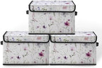 Stackable Storage Bins with Lids,Closet Organizers Fabric Box for Home and Office,Blanket Clothes Organizers,Under Bed Storage Containers 3 Pack by BestSellers