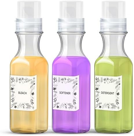 3-Pack Laundry Detergent Dispenser, Mess-Free Pour, 50oz, Clear Plastic by Unknown
